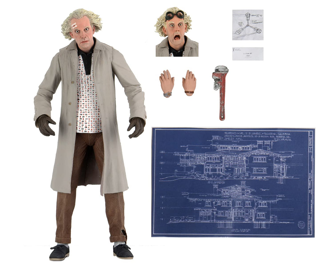 NECA - Figurine Retour vers le Futur - Ultimate Doc Brown 18cm - 0634482536148