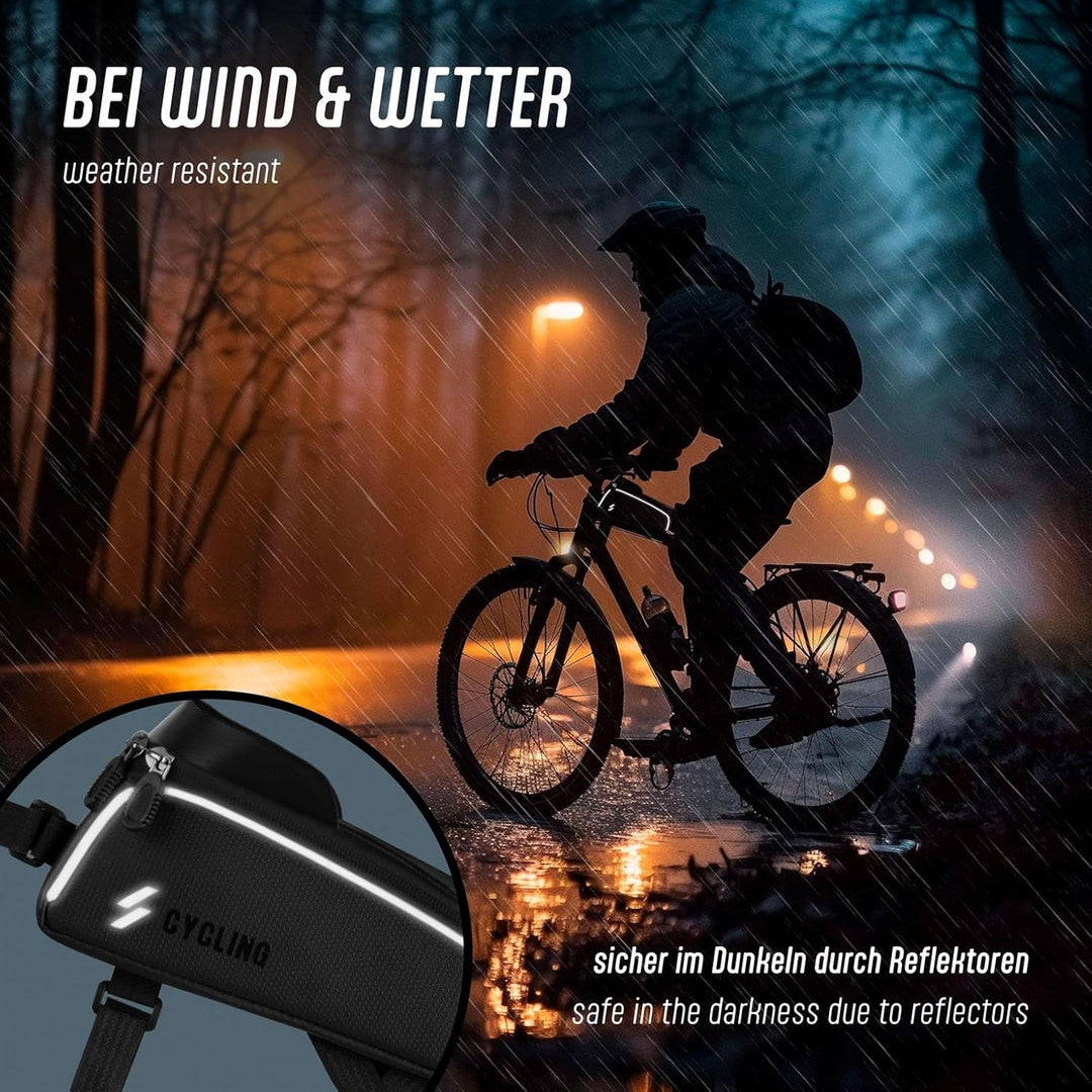 ONEFLOW Premium Handyhalterung Fahrrad Rahmentasche Wasserdicht für alle BLU Handys | Handyhalter Fa