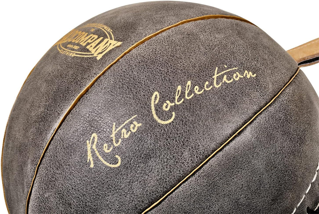 Bad Company Retro Doppelendball aus Rindsleder inkl. elastischen Spanngurten I 25 cm Durchmesser I B