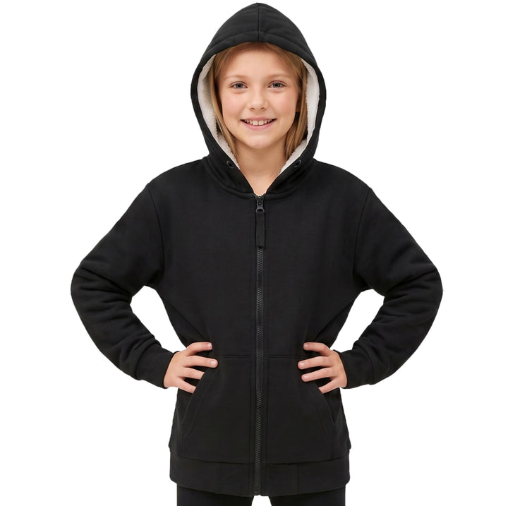 CityComfort Pullover Mädchen mit Fleece-Futter und Kapuze, Fleecejacke Kinder Mädchen Zipper Hoodie