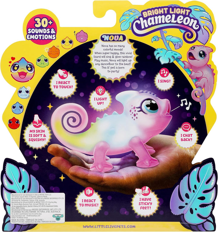 Little Live Pets Chamäleon Nova, leuchtendes, interaktives Chamäleon mit Farbwechselfunktionen, über