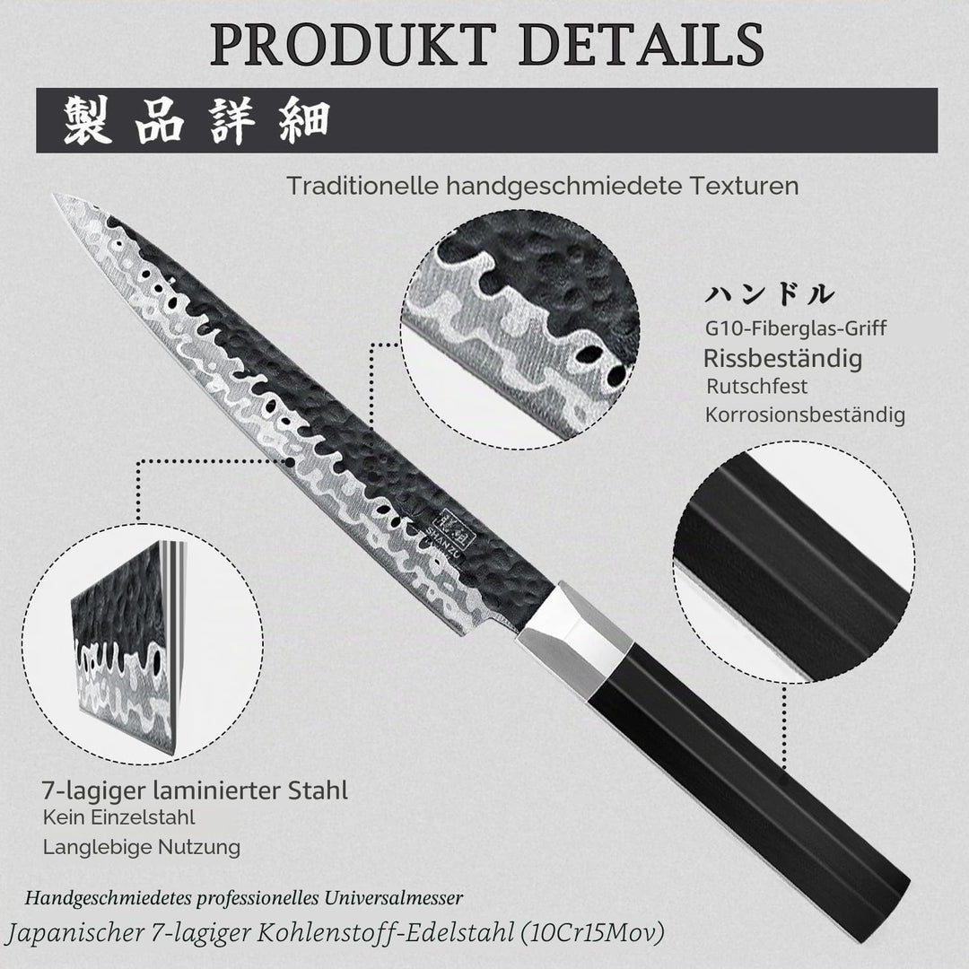 SHAN ZU Japanisches Kochmesser 15cm Allzweckmesser, 15cm Allzweckmesser