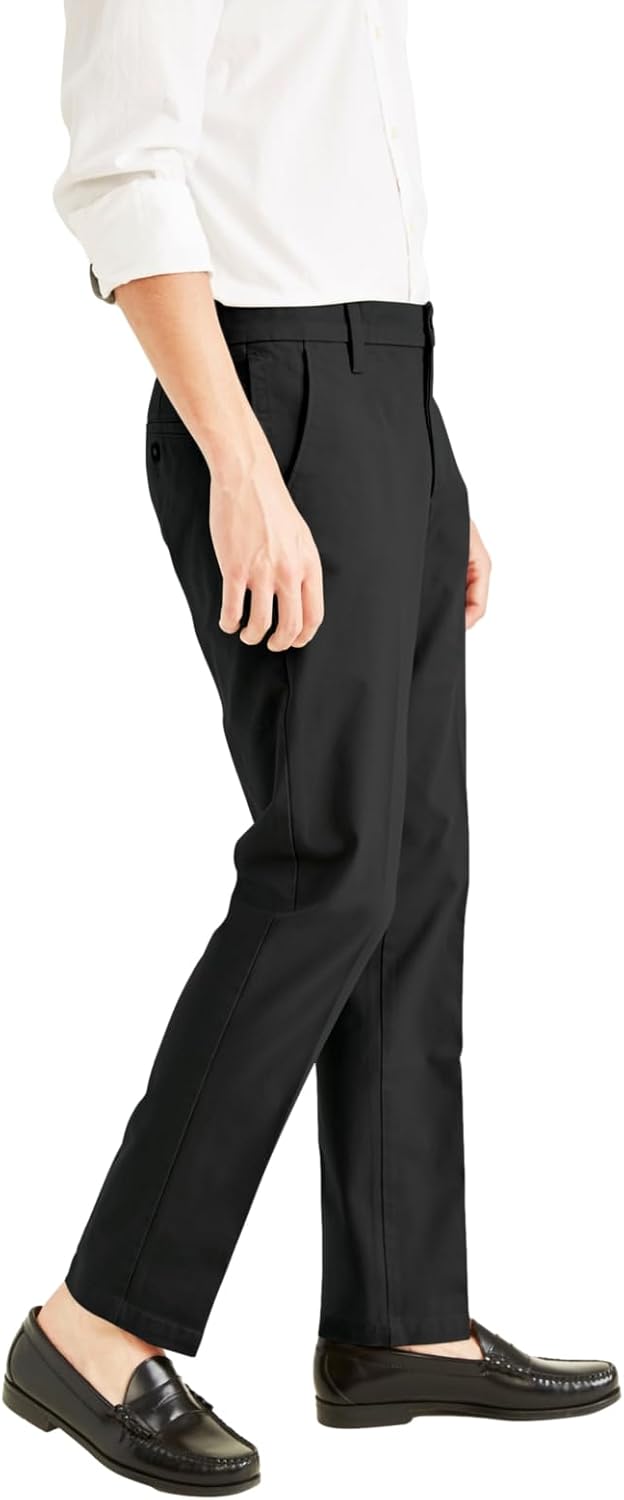 Dockers Herren Freizeithosen Slim Tapered Fit Workday Khaki Smart 360 Flex Pants 28W / 30L Schwarz,