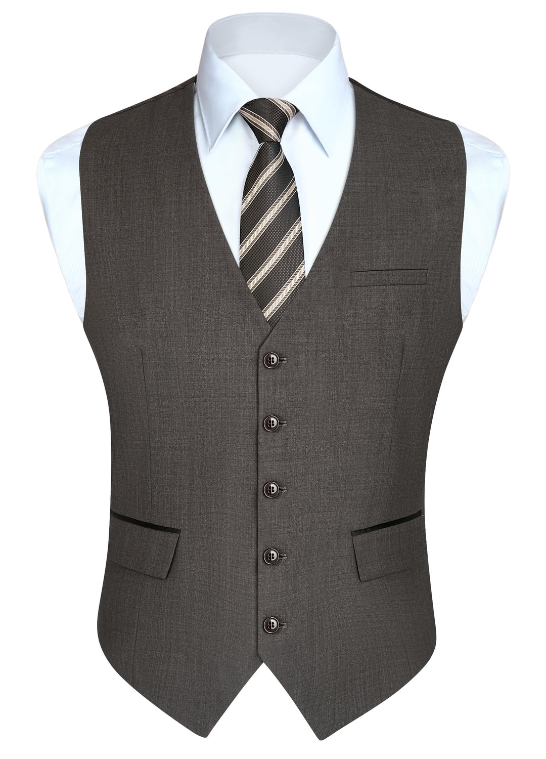 HISDERN Anzugweste für Herren Elegant Hochzeit Weste Klassische Einfarbig Casual Businessweste Forme