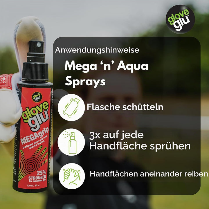 gloveglu Megagrip Aquagrip Aquagrip Herren-Bundle Megagrip Aquagrip, 120 ml Flasche, verbessert Torw