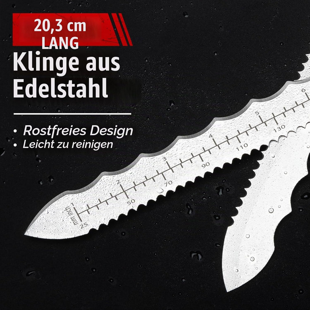 20cm Dämmstoffmesser, Edelstahl Klinge Isoliermesser w/Laserskala, Doppelseitige gezähnte Messer Wer