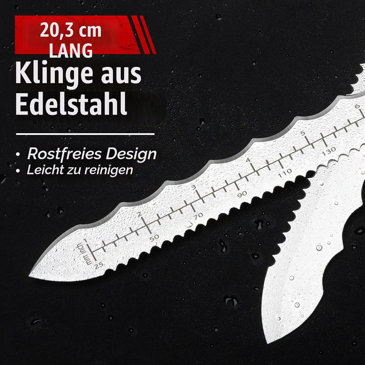 20cm Dämmstoffmesser, Edelstahl Klinge Isoliermesser w/Laserskala, Doppelseitige gezähnte Messer Wer