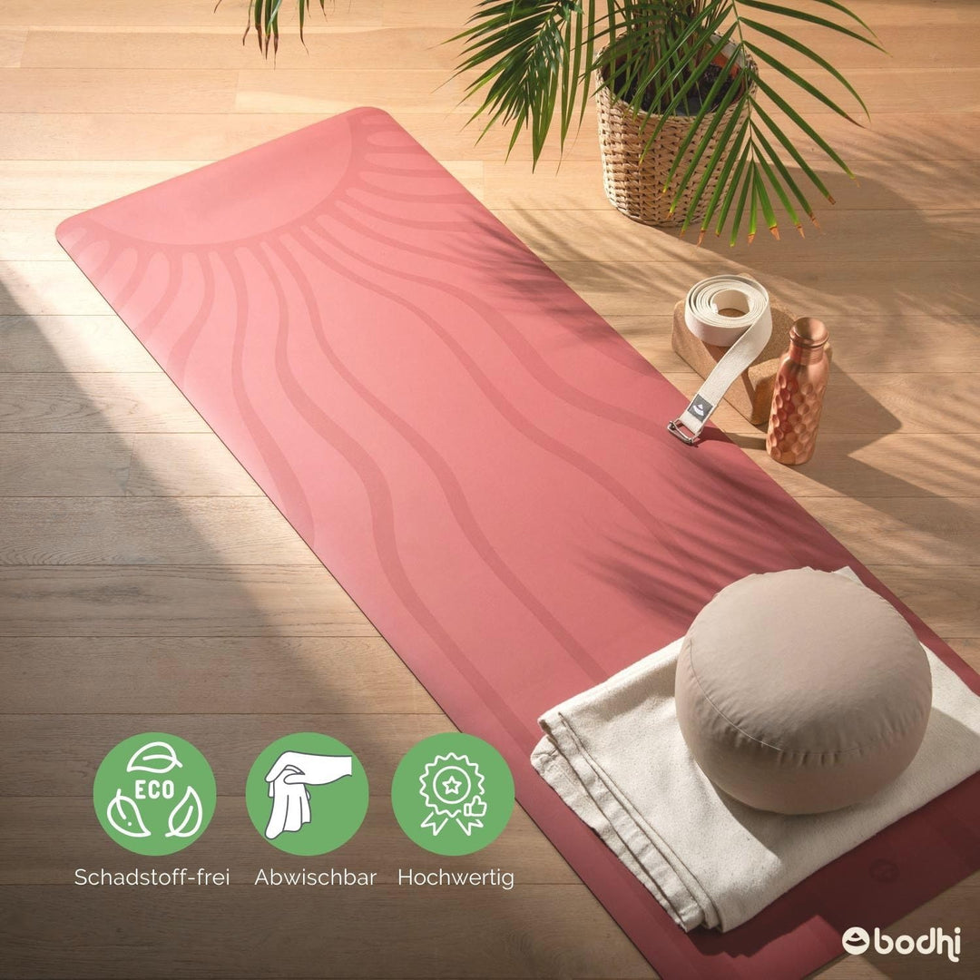 Bodhi Yogamatte Phoenix | Rutschfest & Schadstofffrei | Matte aus Naturkautschuk mit PU-Beschichtung