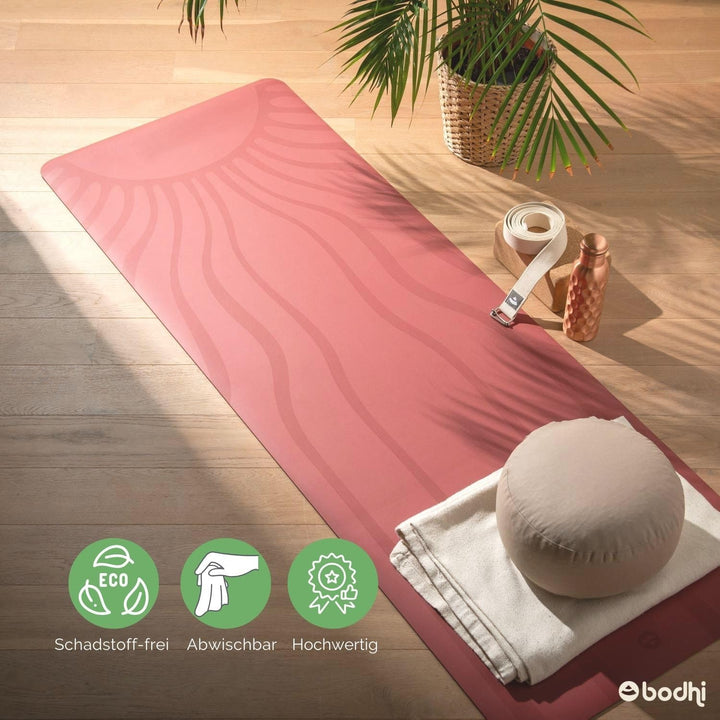 Bodhi Yogamatte Phoenix | Rutschfest & Schadstofffrei | Matte aus Naturkautschuk mit PU-Beschichtung