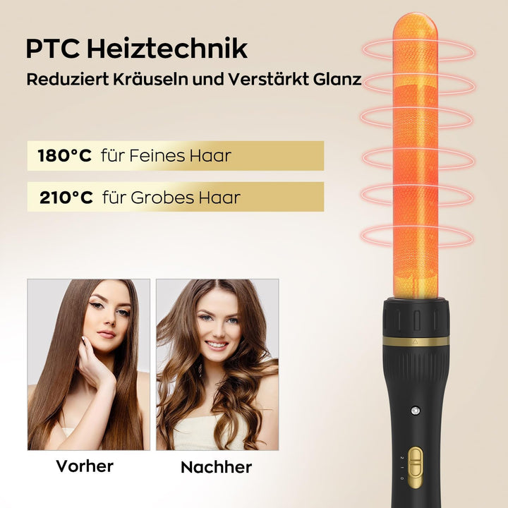 Welleneisen für Haare Keramik Set 6-in-1 Lockenstab mit Verschiedenen Aufsätzen Einstellbare 9-32mm