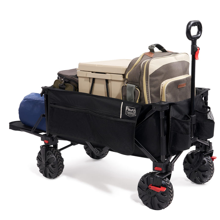 TIMBER RIDGE XXXL Bollerwagen Faltbare 300L Extra Langer mit Faltbarer Heckklappe Handwagen mit Seit
