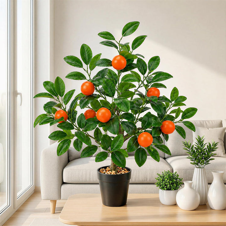 Gresorth 51cm Künstliche Orange Bäume Gefälschte Household Grün Pflanzen Früchte Dekoration mit Kuns