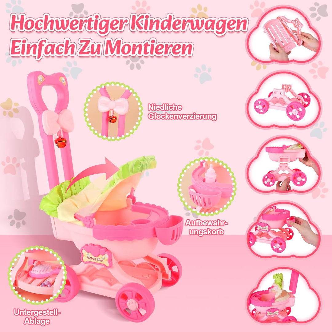 Hund Spielzeug Kinder, Hund Elektrisch Spielzeug der Läuft und Bellt mit Hundewagen Tierarzt Spielse