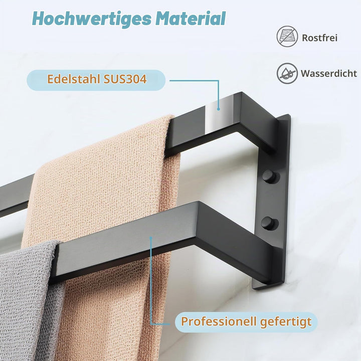 Mooche Double-Layer Handtuchhalter, Handtuchstangen, Handtuch Halterung | Wandhalterung, 304 Edelsta