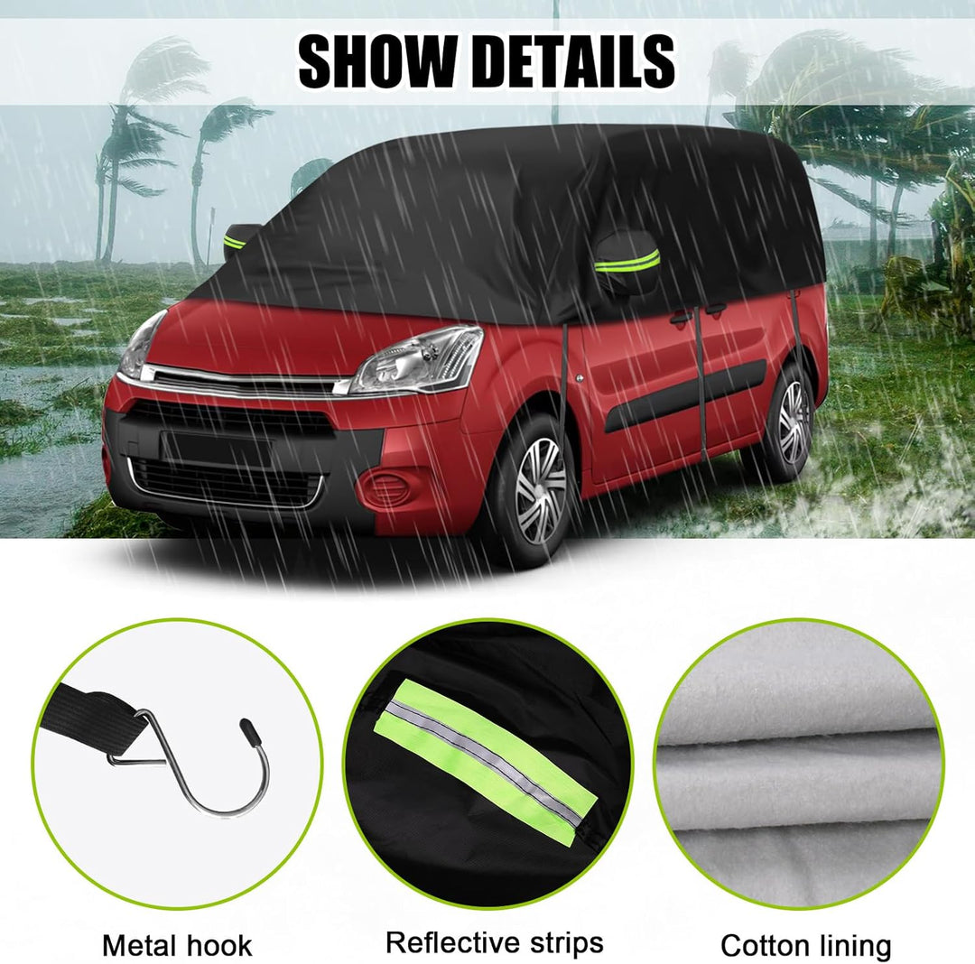 Opaltool Halbgarage für Citroen Berlingo K9 2018-2024, Schwarz Massgeschneidertes Autogarage Softtop