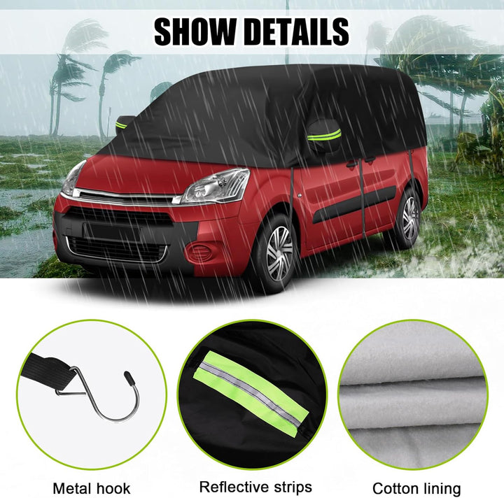 Opaltool Halbgarage für Citroen Berlingo K9 2018-2024, Schwarz Massgeschneidertes Autogarage Softtop