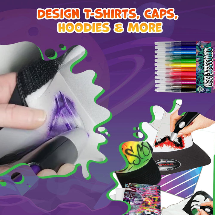 Splat Planet Graffiti Stift, Schnurlos Elektrisch Airbrush Sprühgerät Wasserfarben Sprühstift Airbru
