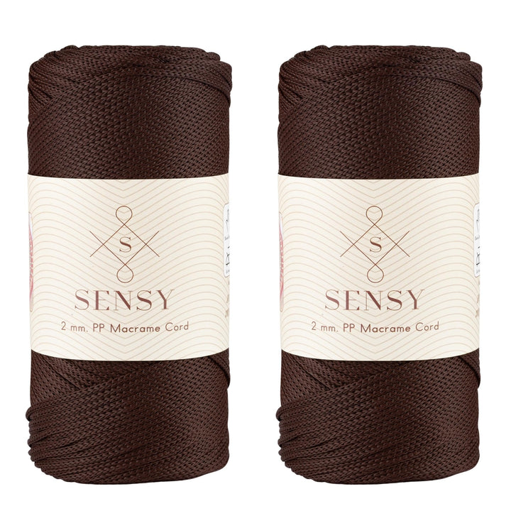 Sensy Premium 2 mm 220 Meter Polyester-Seil, 100 % Polypropylen, Makramee-Schnur, 2 mm Häkeltasche,