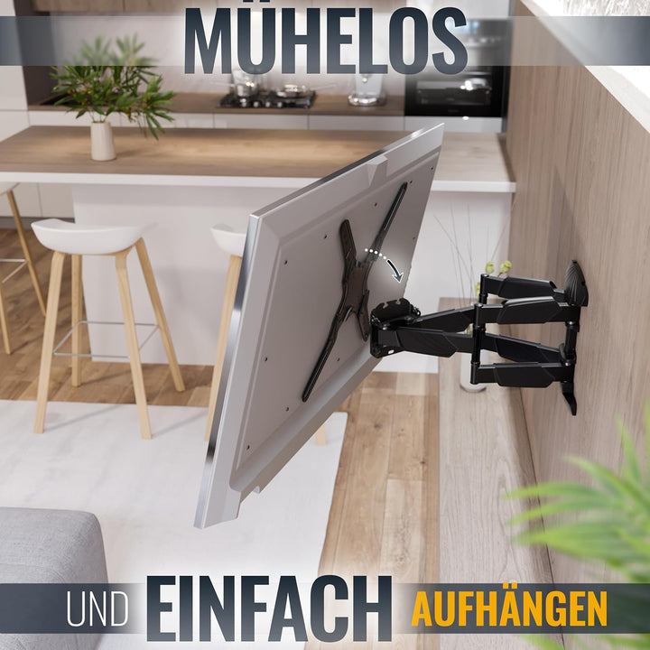 RICOO TV Wandhalterung Fernseher Schwenkbar Neigbar für 30-55 Zoll, Universal TV Halterung S5044, Fe