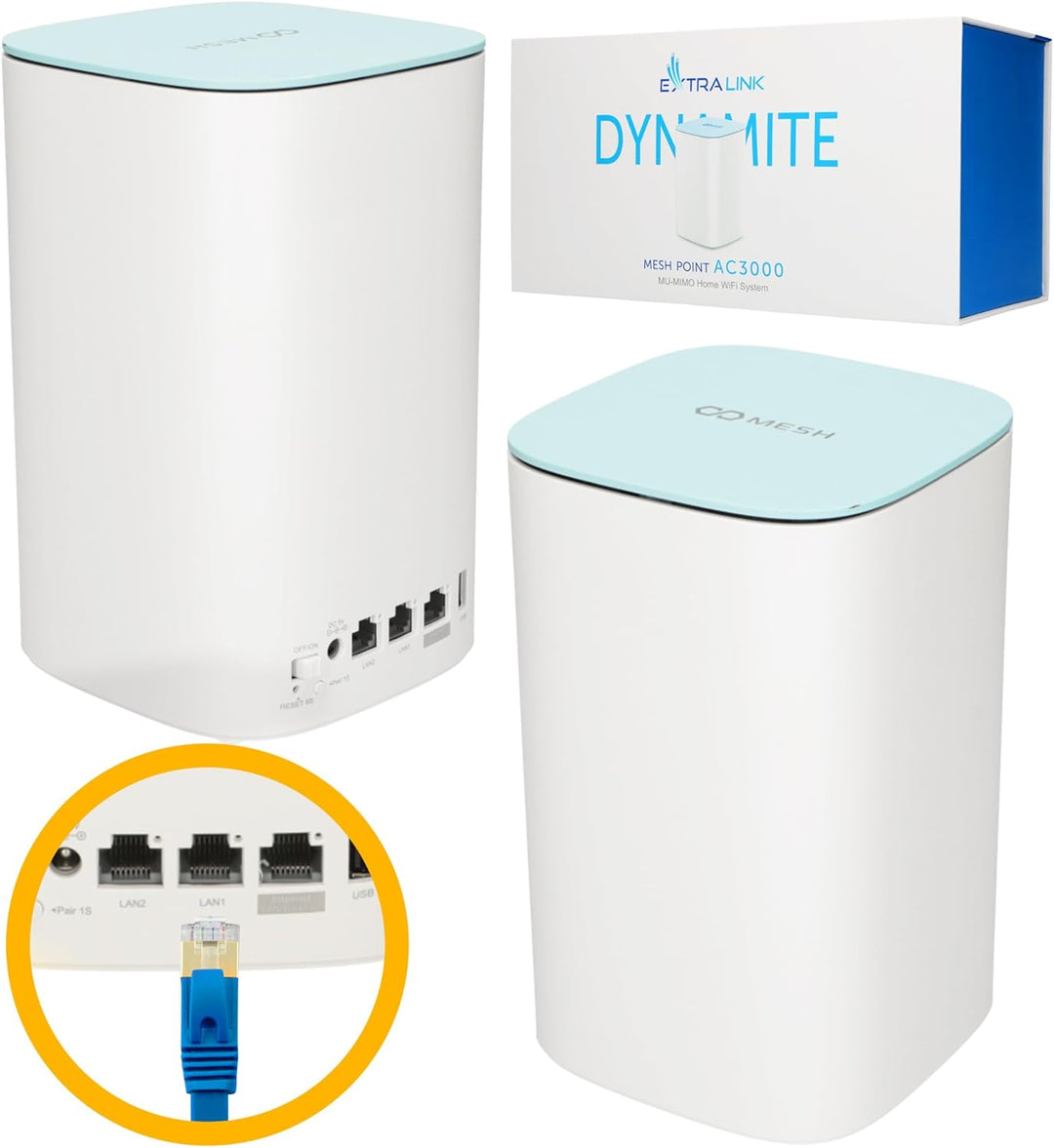 EXTRALINK Dynamite C31 AC3000 3000Mb/s, Mesh WLAN Dual Band 5GHz 2,4GHz, MU-MIO Mesh WiFi Kabel Rout