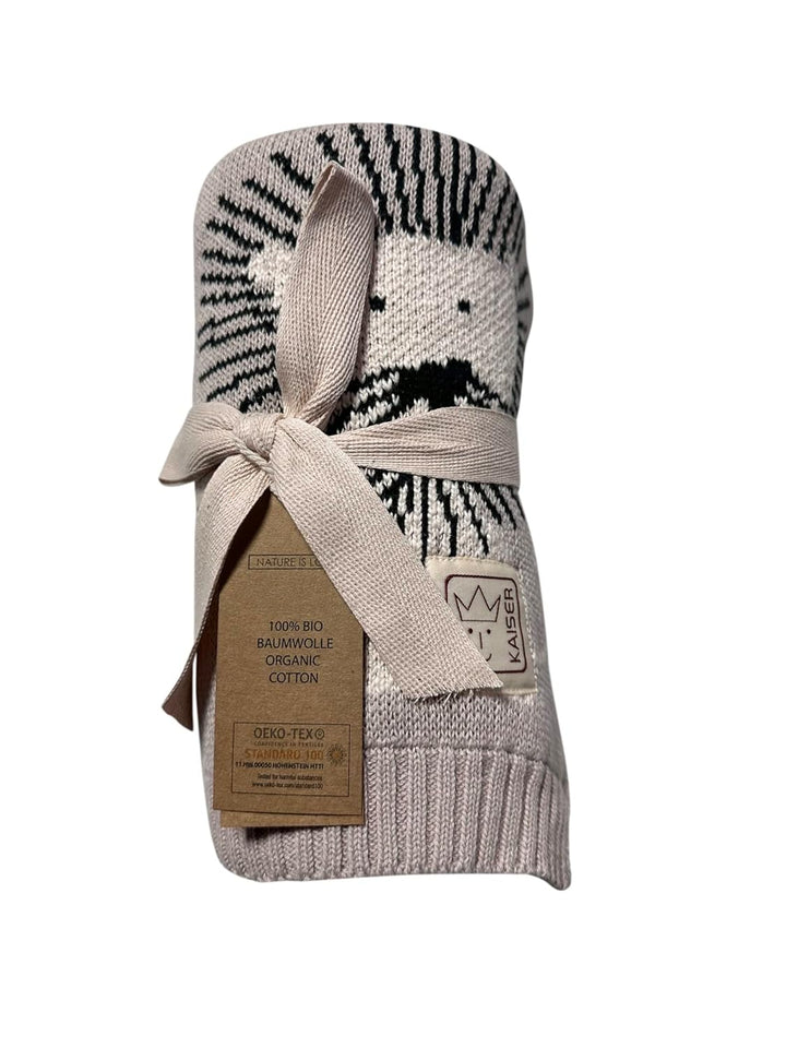 KAISER 65211 LION Babydecke Strick 100% Bio Baumwolle (kbA), atmungsaktive Babydecke, Ganzjährig, Ne