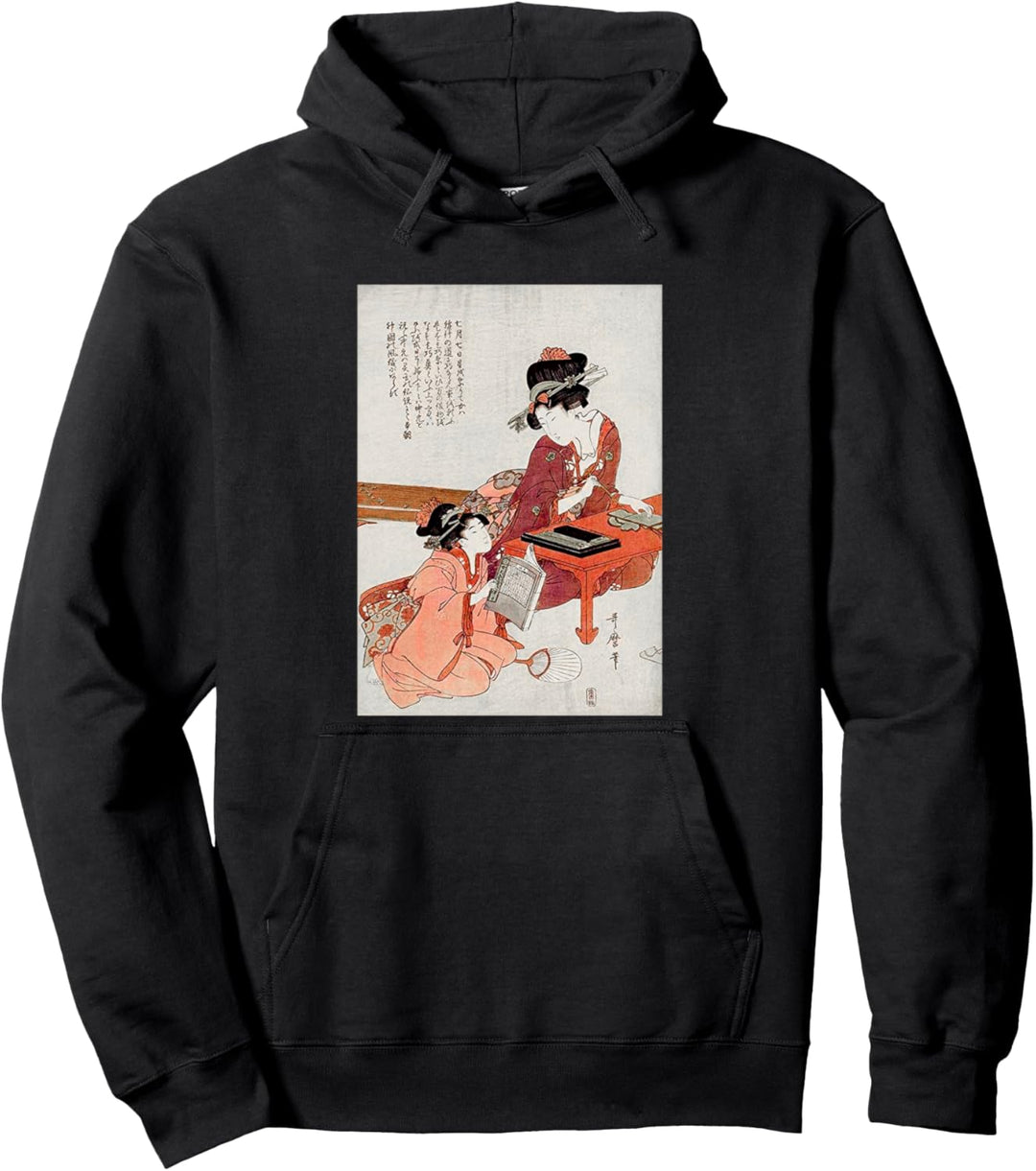 Japanische Kunst Frau sitzend, Tokio Japan, Japanischer Pullover Hoodie