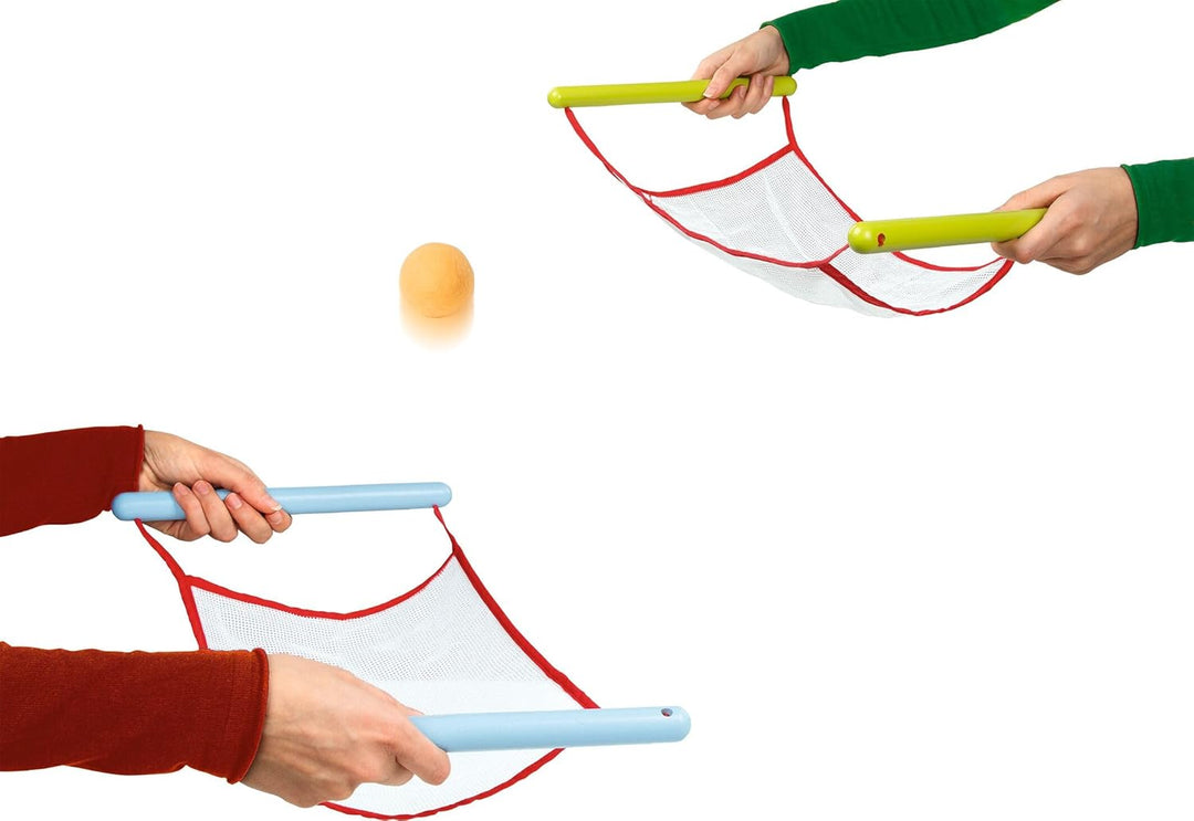 goki 56829 | Wurf- und Fangspiel mit Filzball | Geschicklichkeitsspiel aus Holz und Textil | Indoor