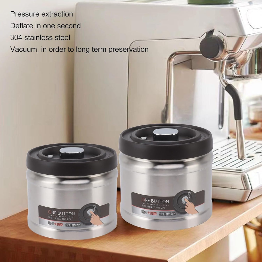 Luftdichter Vorrats Behälter, Vakuum Versiegelter Kaffee Kanister Edelstahl Presse Typ Luftdichter L