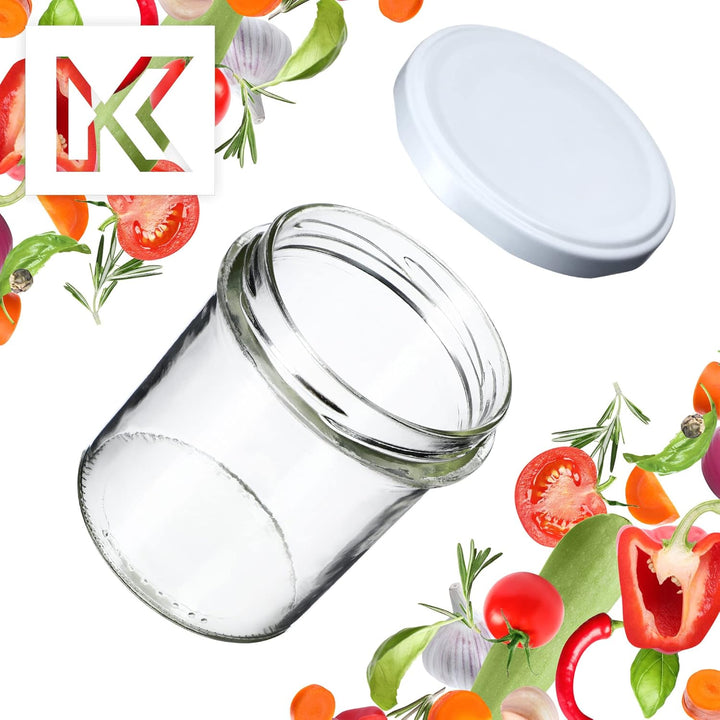 KADAX 10er Set Marmeladengläser 350ml TO82, Einmachgläser Vorratsgläser Mason Jar mit Schraubdeckel,