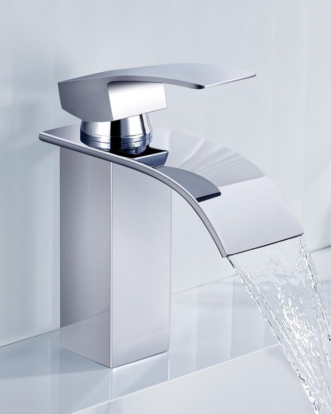 Wasserhahn Bad, CECIPA Wasserfall Wasserhahn Bad Edelstahl Waschtischarmatur Wasserfall mit Auslauf