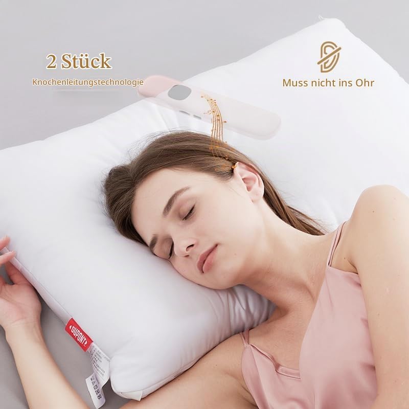 Pillow Speaker for Deep Sleep - Wireless Bluetooth Bone Conduction, Built-in White Noise &amp; Adjustabl