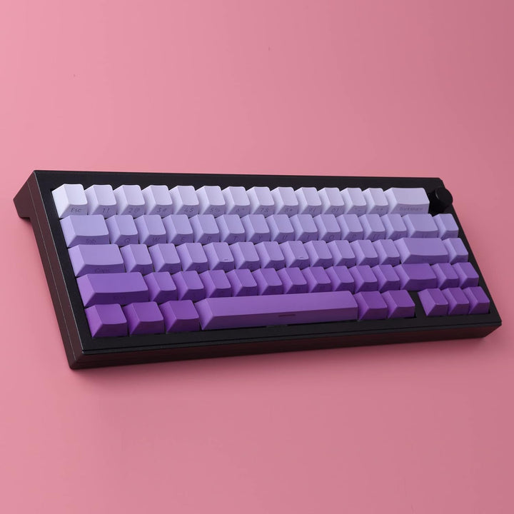 Keycaps PBT Transparente Keycaps Letter Side Engraved Purple Gradient Keycaps 135 Tasten Custom ANSI