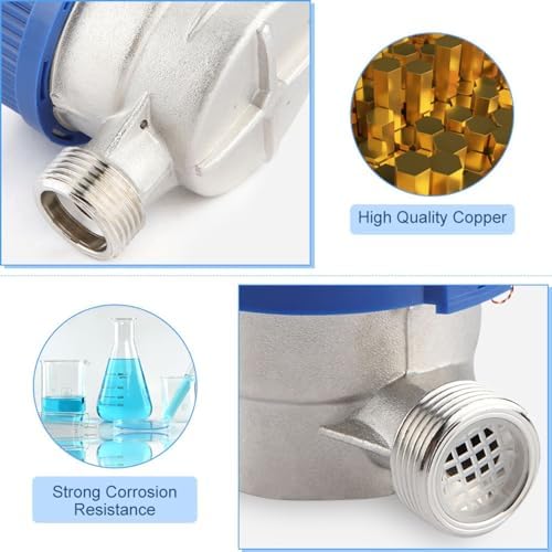 Wasseruhr 1/2 Zoll, Wasseruhr Garten Geeicht Garten Wasserzähler Set Garten Kaltwasserzähler Zapfhah
