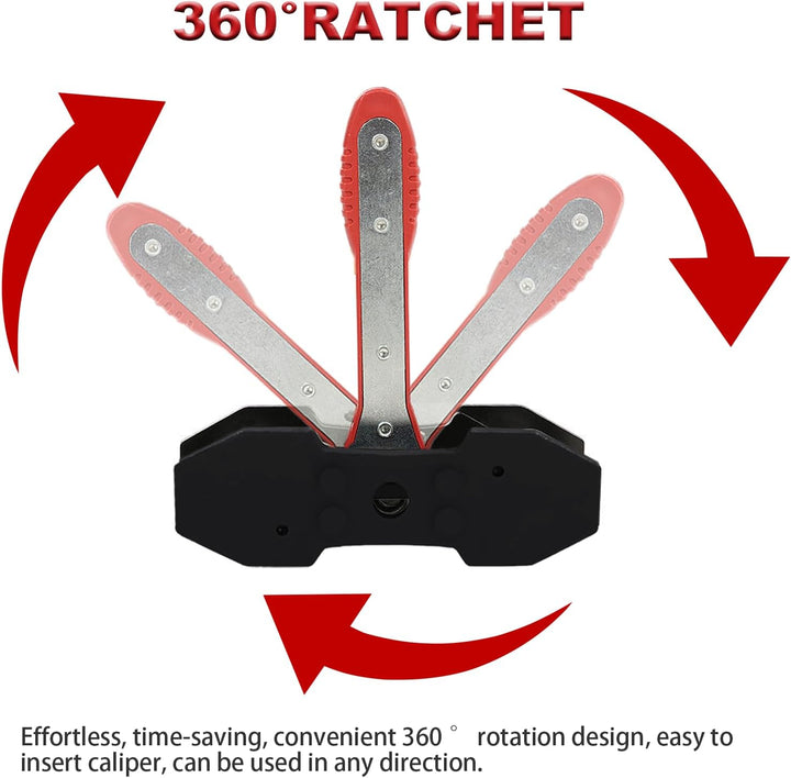 CHANG QI Bremssattelwerkzeug Ratschen Bremskolben-Rückstell-Werkzeug mit 2 Stahlplatten und 4 S Hake