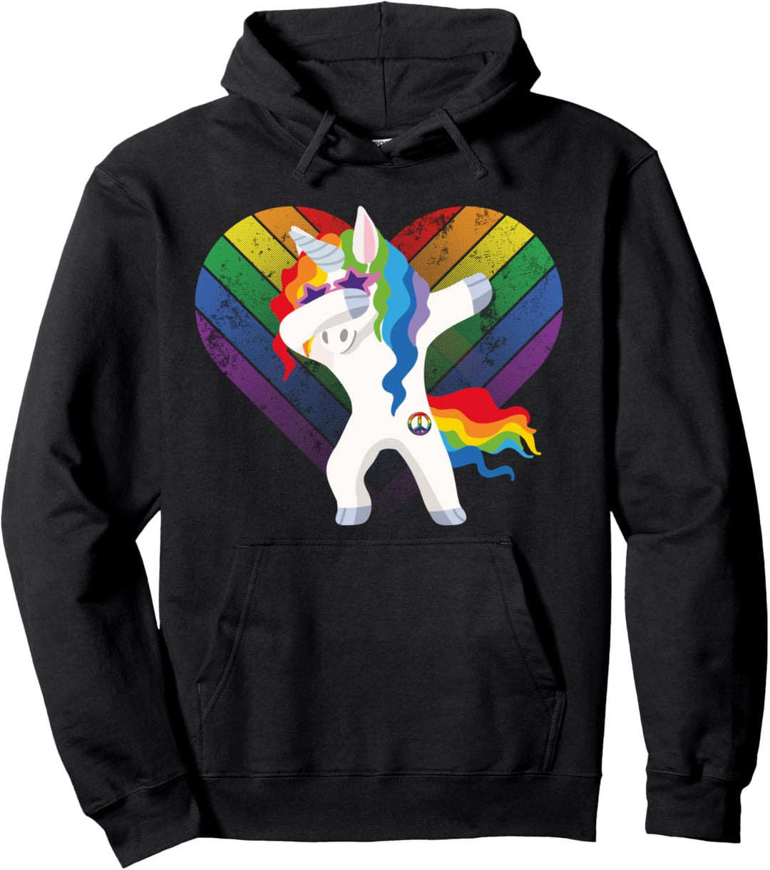 Tupfen Einhorn LGBT Homosexuell Lesben Stolz Regenbogen Pullover Hoodie