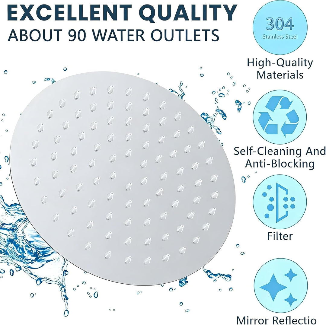 Artikelname: alcachofa de la Ducha Feste runde Duschköpfe aus Edelstahl 304, 10 Zoll ultradünne Dusc