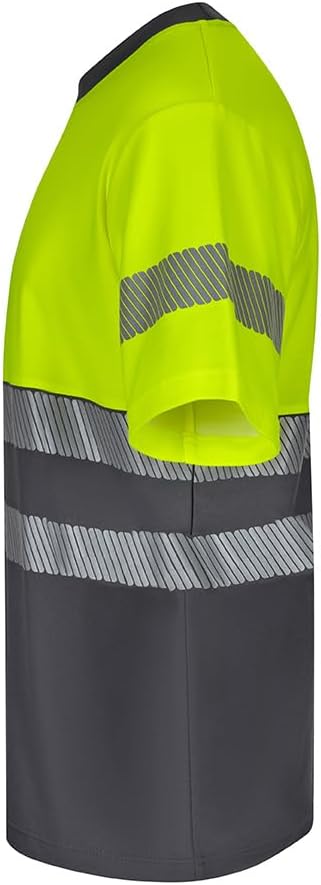 VELILLA Unisex Velilla 305509 T-Shirt mit hoher Sichtbarkeit (1er Pack) L Grau und Neongelb, L Grau