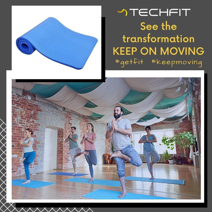 TechFit Yogamatte Rutschfest für das Fitnessstudio zu Hause - Pilates Matte für das Heimtraining, Yo