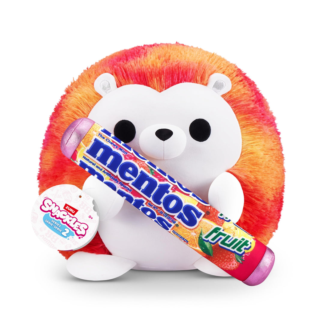 Snackles 77605J, Hedgehog (Mentos, Fruit), Series 2, grosses Plüschspielzeug, Small (20 cm) Small (2