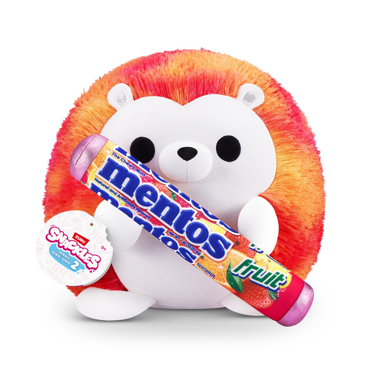 Snackles 77605J, Hedgehog (Mentos, Fruit), Series 2, grosses Plüschspielzeug, Small (20 cm) Small (2