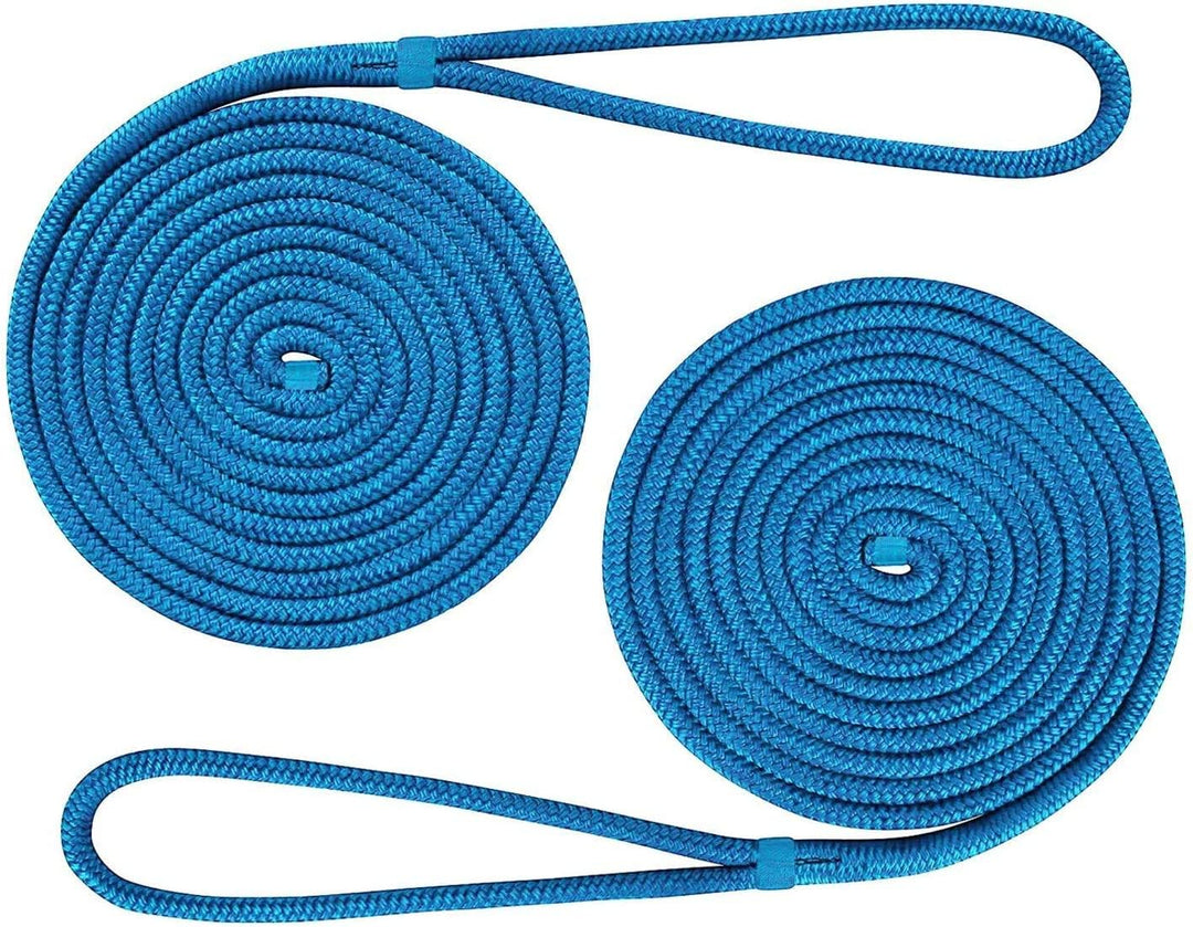 FreeTec 2tlg Bootsseil Boot Fenderleine Nylon Dockline Festmacherleine Fenderseil mit Auge 12mm Durc