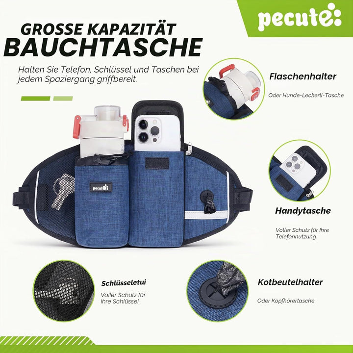 Pecute Joggingleine Hunde mit Bauchgurt, Laufgürtel Hundleine für Grosse und Mittelgrosse Hunde, Lei