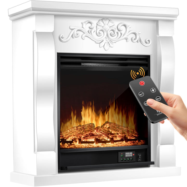 KESSER® Elektrokamin Standkamin - Kamin elektrisch mit LED 3D-Flammeneffekt, Mit Heizung Heizfunktio