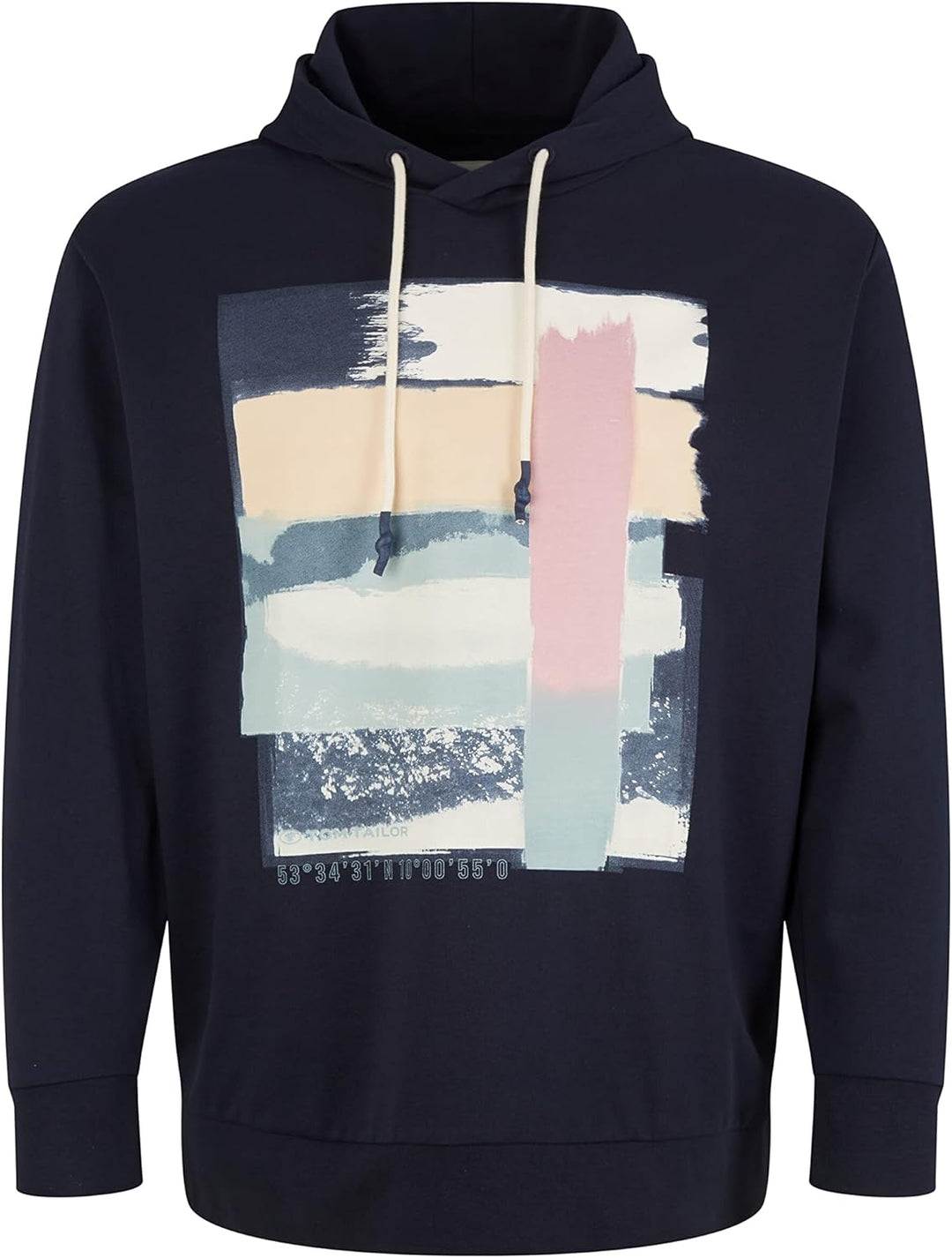 TOM TAILOR Herren Plussize Hoodie Sweatshirt mit Print, 10668 - Sky Captain Blue