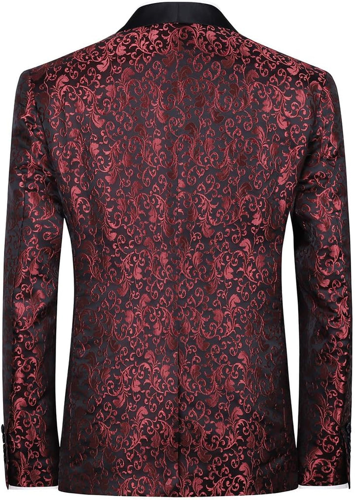 Allthemen Sakko Herren Slim Fit Jacquard Bunte Sakko Casual Blazer Glitzer Smokingjacke Anzugjacke f