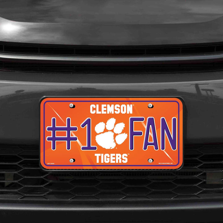 Rico NCAA #1 Ventilator, Metall, Auto Tag Clemson Tigers, Clemson Tigers