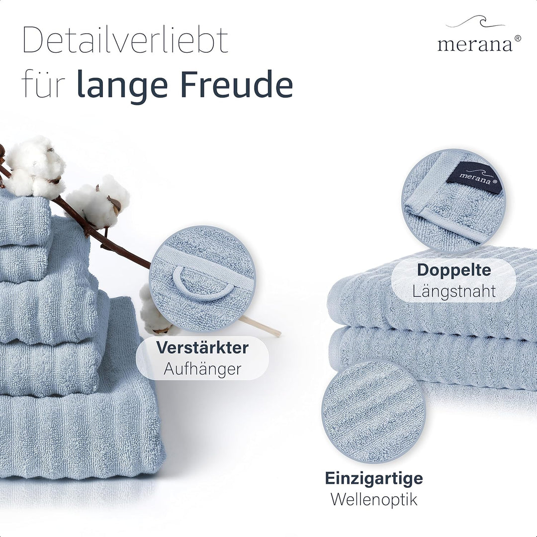 Merana Oslo Handtücher 50x100 cm - 2X Luxus Handtuch - Schnelltrocknendes Handtuch aus 100% feinster