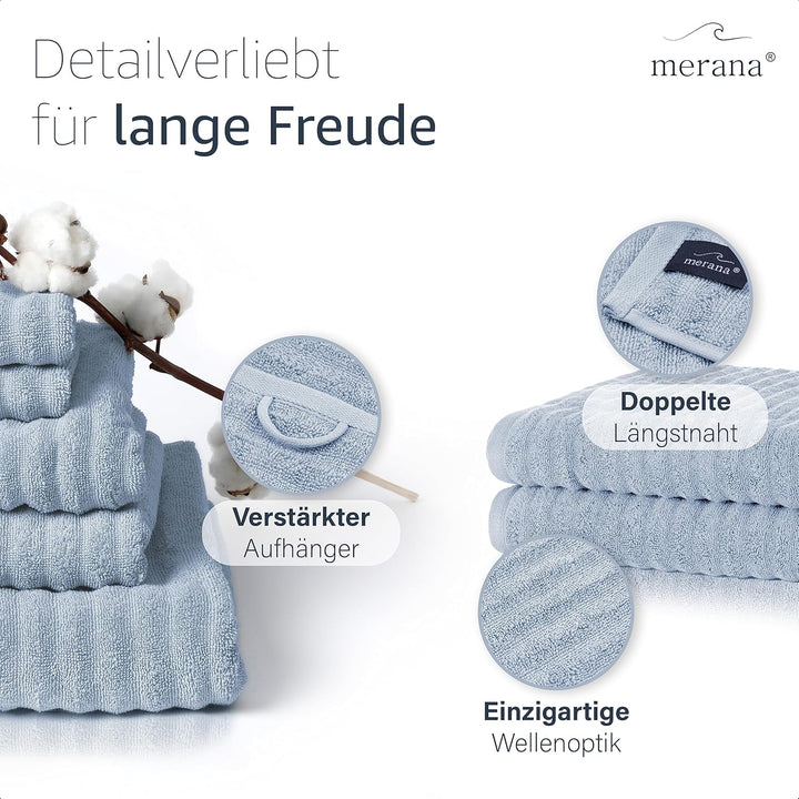 Merana Oslo Handtücher 50x100 cm - 2X Luxus Handtuch - Schnelltrocknendes Handtuch aus 100% feinster