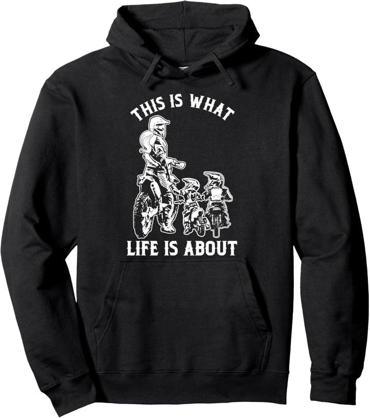 Mutter Kinder Motocross Worum Es Im Leben Geht Motorrad Pullover Hoodie