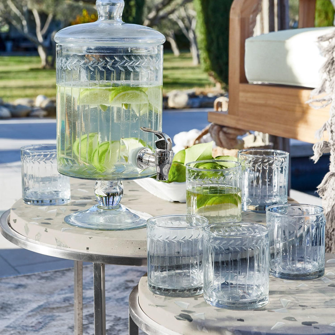 LOBERON® Glas 6er Set Padiès | Gläser Set Mit Feiner Glasgravur | Klassische Form | Zeitloses Dekor